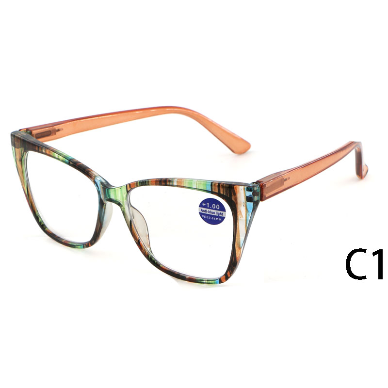 2025 Hot Selling Large Frame Pattern Fashion Cat Eye New Reading Glasses