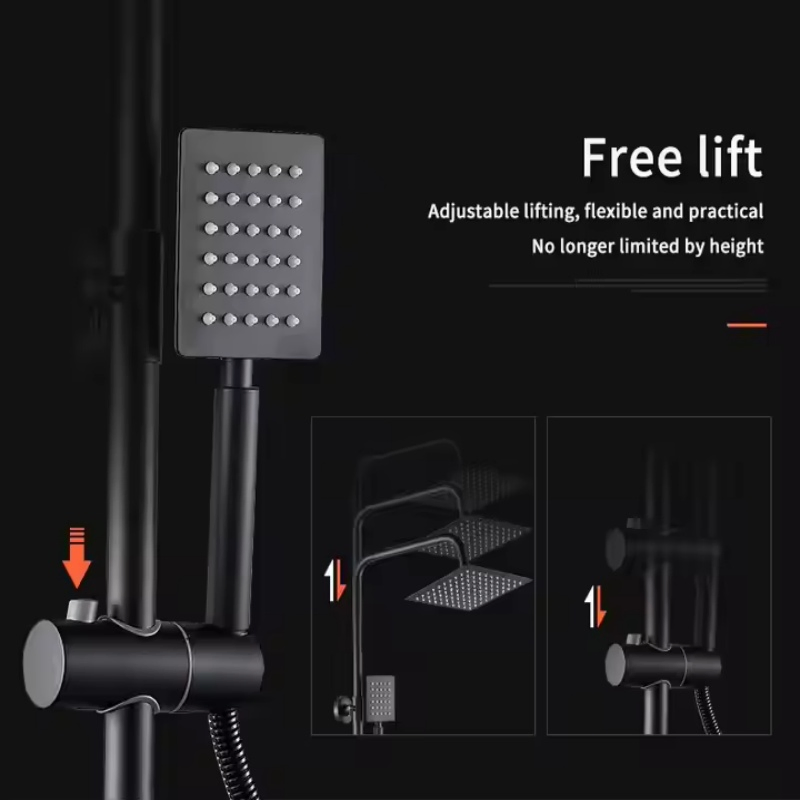 Multi - Functional Black Shower Set: From Bathing to Cleaning