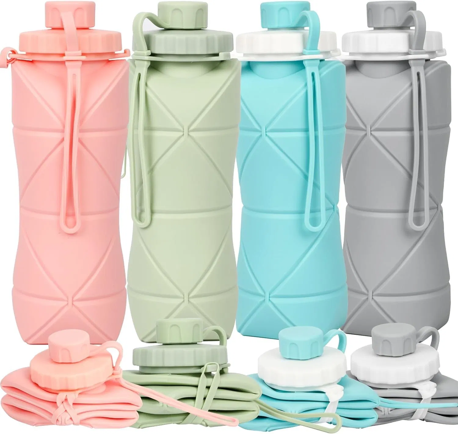 Silicone Foldable Water Bottles for Travel Sports Water Bottle