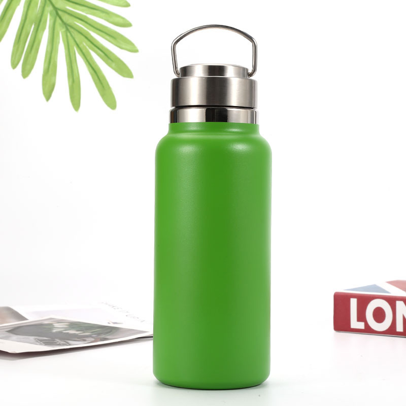 304 Stainless Steel Space Pot Spray Plastic Large-Capacity Thermos Vacuum Insulation Cup Outdoor Mountaineering Sports Flask