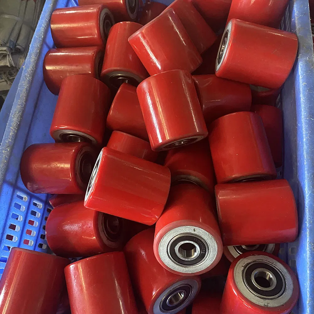 Heavy Duty Ruedas Pesadas Red PU Cast Iron /Rubber Castor Wheels Caster Heavy Single Trolley Wheel Polyurethane Iron Core 10inch