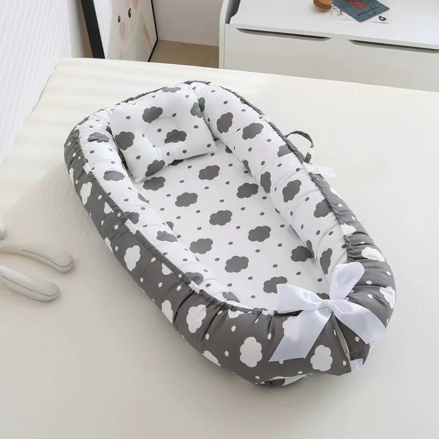 Pure Cotton Portable Newborn Baby Bed Flexible Folding Baby Travel Bed Nest Sleeping Baby Lounger