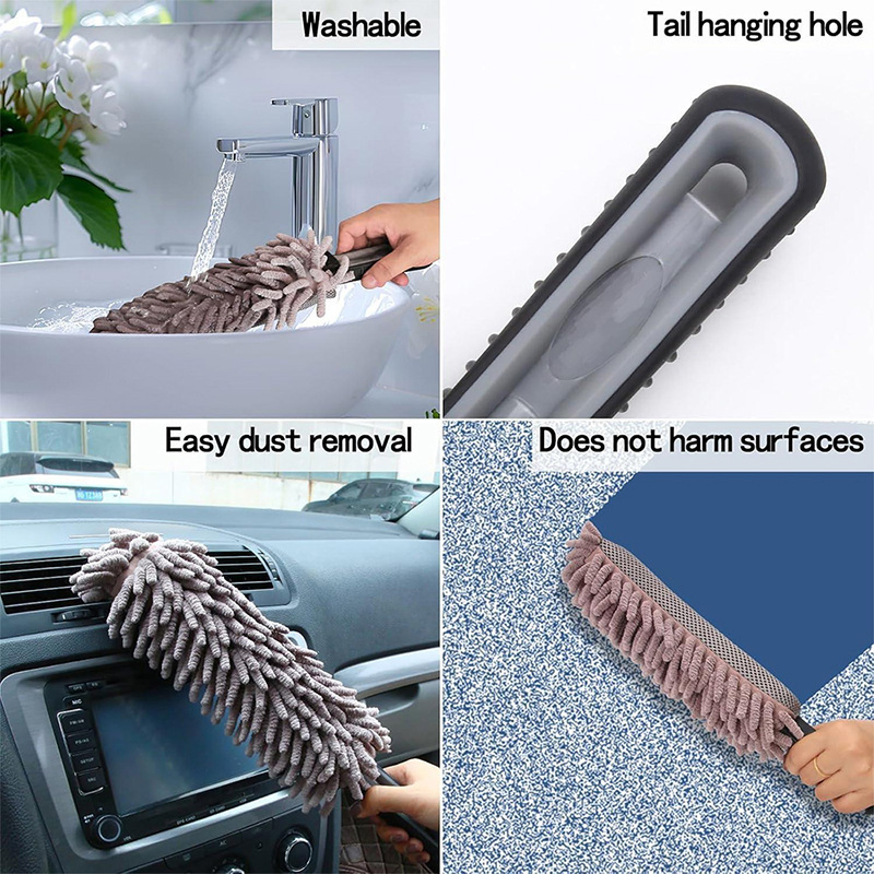 Esun Multipurpose Dual-Sided Chenille and Mesh Microfiber Car Wash Dust Brush