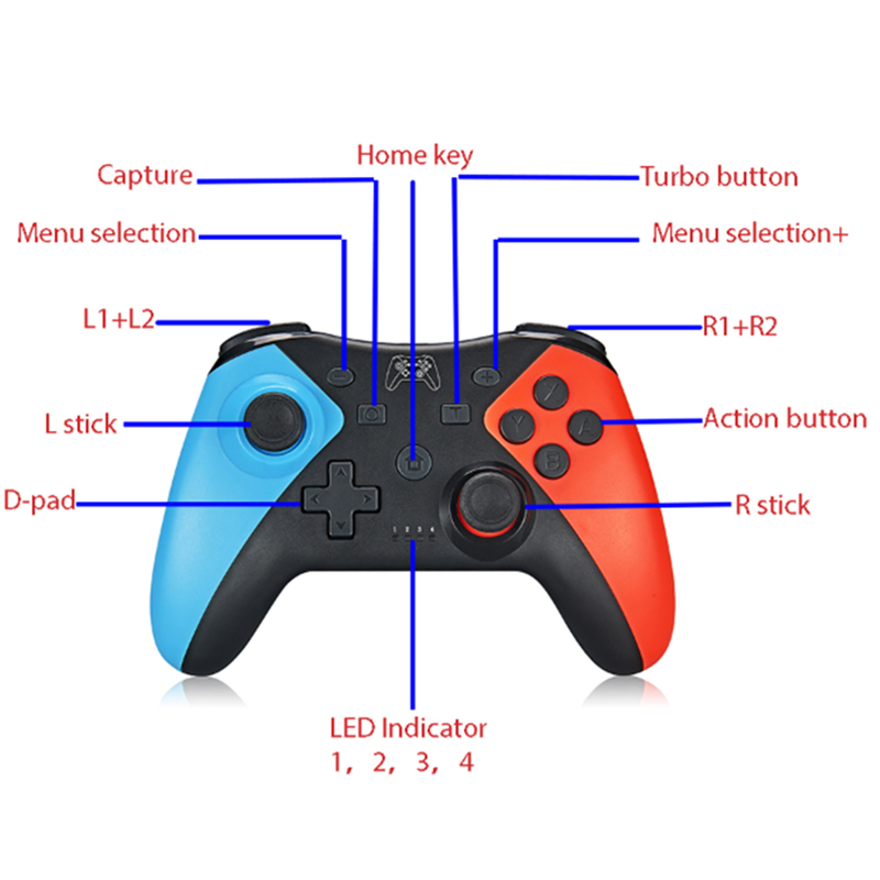 Hot Sale Professional Gaming Wireless Bt Joysticks Gamepad Game Controller for Switch PRO