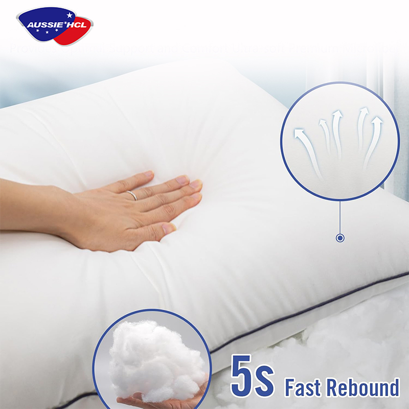 3D Polyester Soft Fiber Microfiber Bed Soft Neck Pillow for Home Hotel