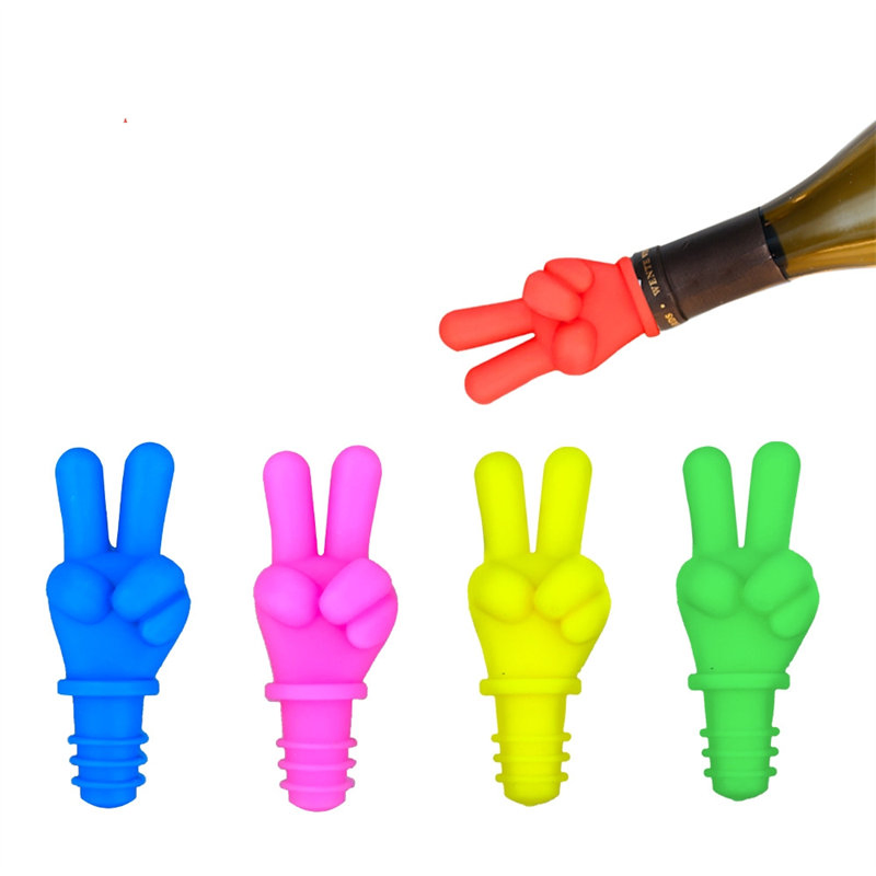 Customized Wholesale High Quality Funny Finger Shape Silicone Stopper Bottle Cork