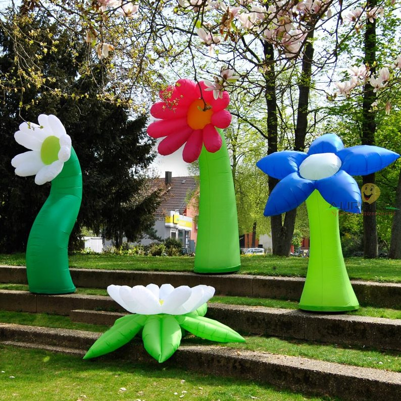 Colorful Inflatable Flowers Plants Replica with LED Lighting Custom