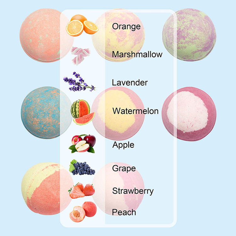 Custom Natural Essential Oil 8 Pack Bubble Bath Bombs Set for Kids