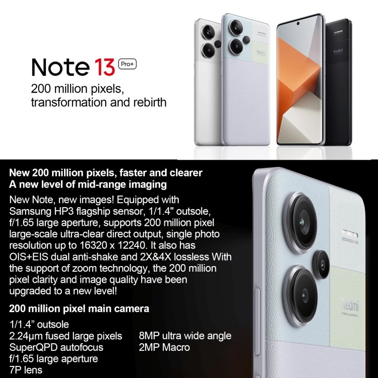Unlocked Original Mobile Phone Second-Hand Phone Android Phone for Note 13 PRO+ 6.67 Inches 256GB 512GB