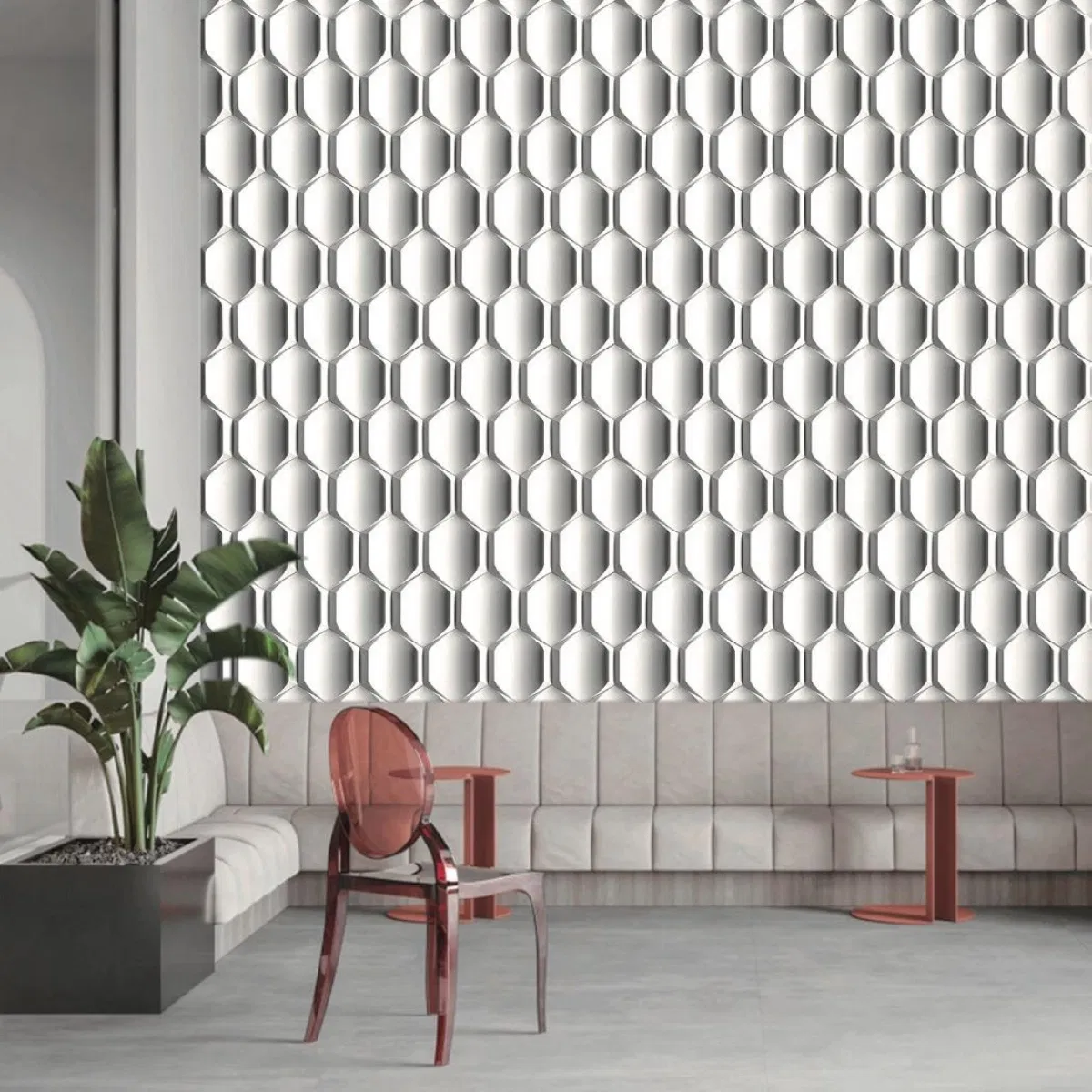 3D Design Concrete Brick for Hotel Hall Mall Indoor Outdoor Wall Cladding Eco-Friendly Ripple 300*260*18mm