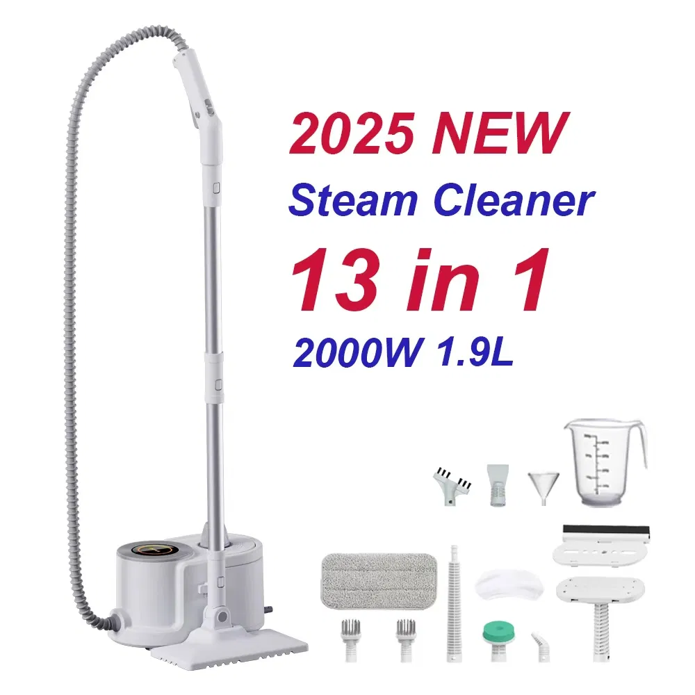 2025 New Household 1900ml Large Water Tank 40mins long time working 5Bar High Pressure Portable Steam Cleaner