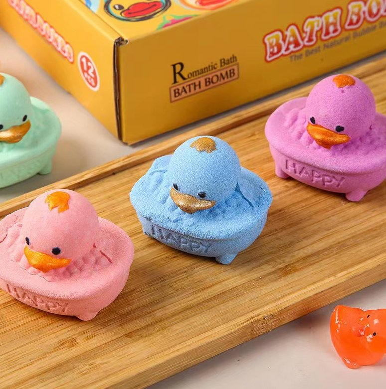 Online Wholesale and Retail Kids Duck Shower Bath Bomb 12PCS 60g Set Natural Moisturizing Bubble Bath Salt Oil-Control Aromatherapy