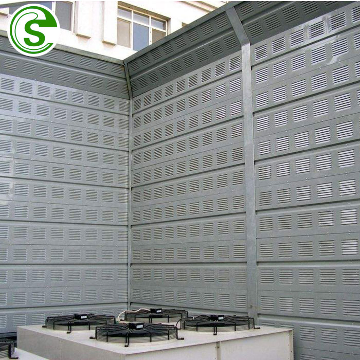 Outdoor Soundproofing Galvanized Steel Green PMMA Sound Noise Barrier for Cooling Tower