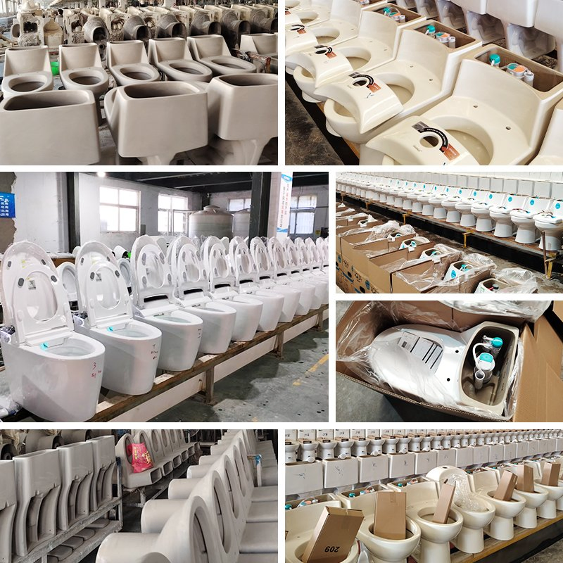 Elongated S-Trap Siphon Flushing Floor Mounted Sanitary Ware One Piece Ceramic Wc Toilet with Dual Flush