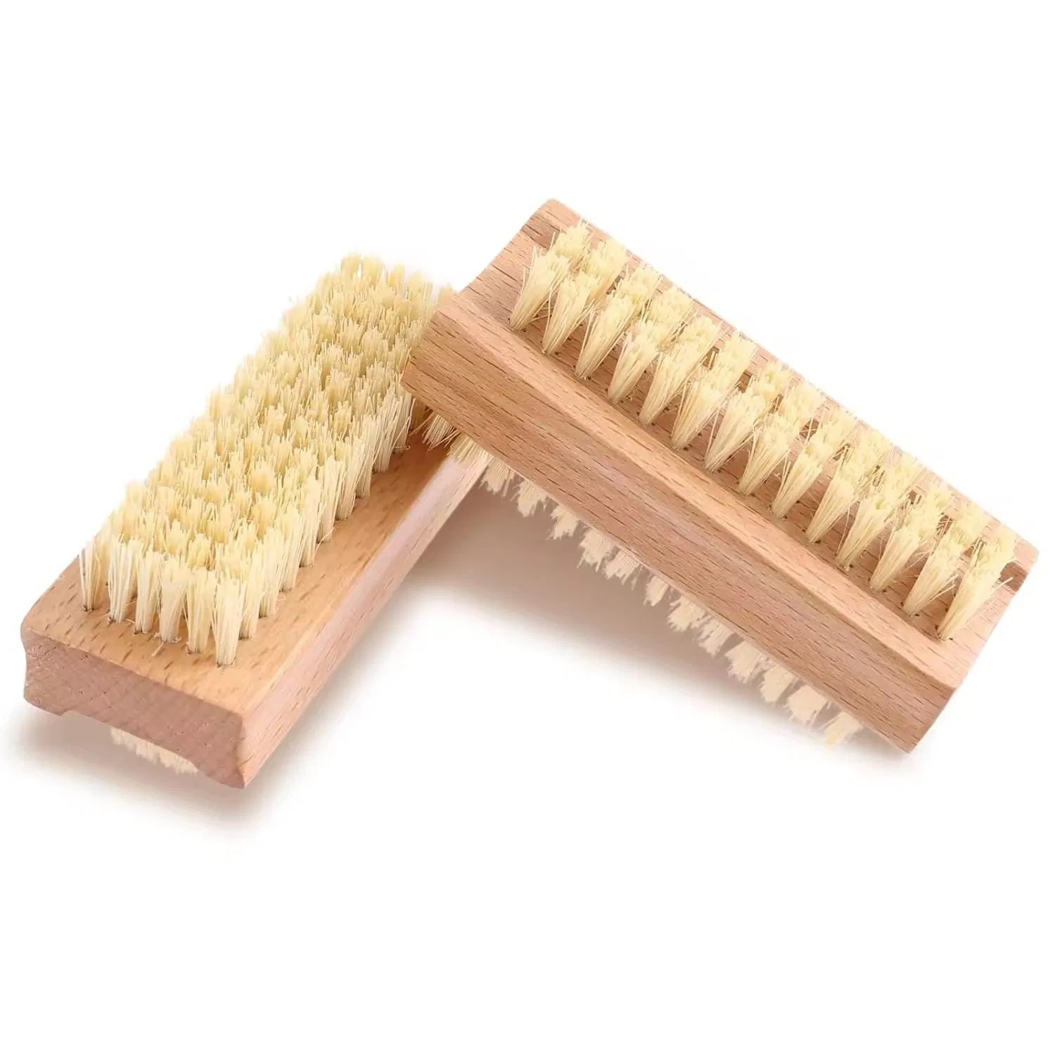 Double-Sided Natural Boar Bristle Nail Cleaning and Exfoliating Wooden Brush
