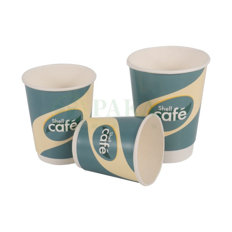 Двухслойный бумажный стакан для горячих напитков с крышкой