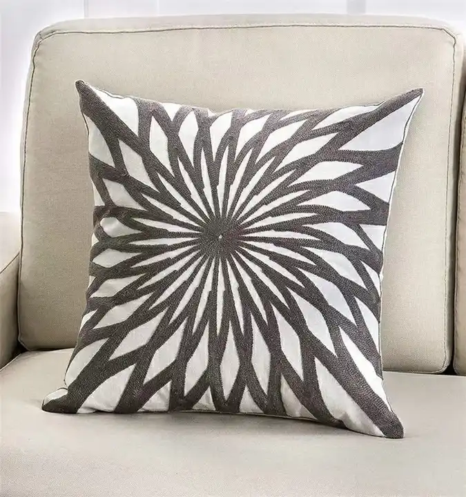 Fashionable Home Hotel Use Velvet Circle Pillow Knitted Jacquard Vintage Sofa Decoration Cushion Cover