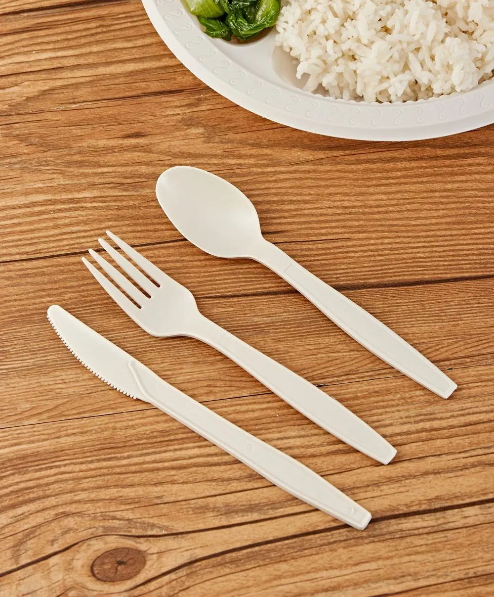 Biodegradable Disposable Knives Fork and Spoon Cutlery Kit for Fast Food Camping Party