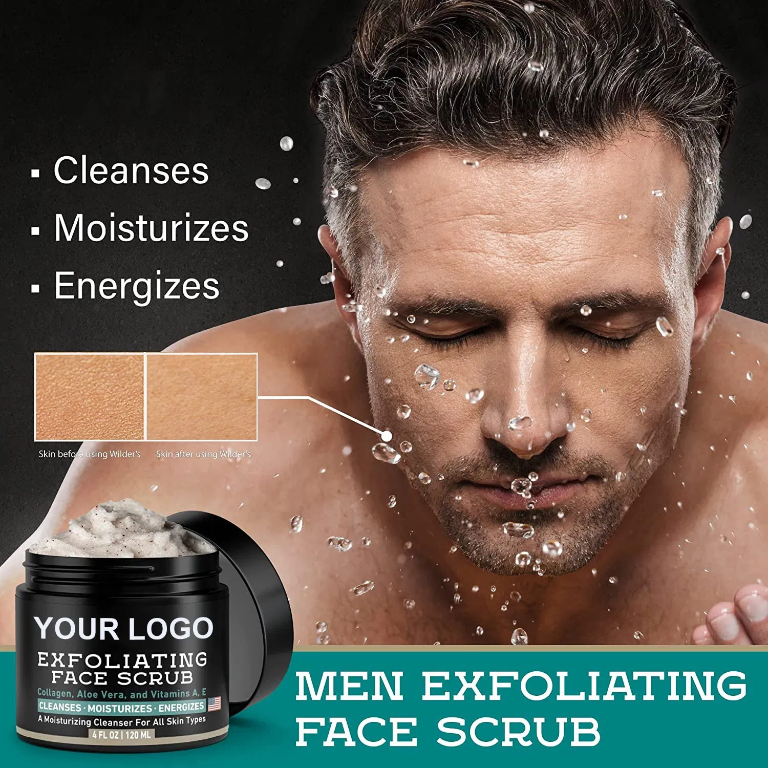 Beauty Cosmetics Skin Care Deep Cleaning Remover Exfoliating Men's Face Scrub