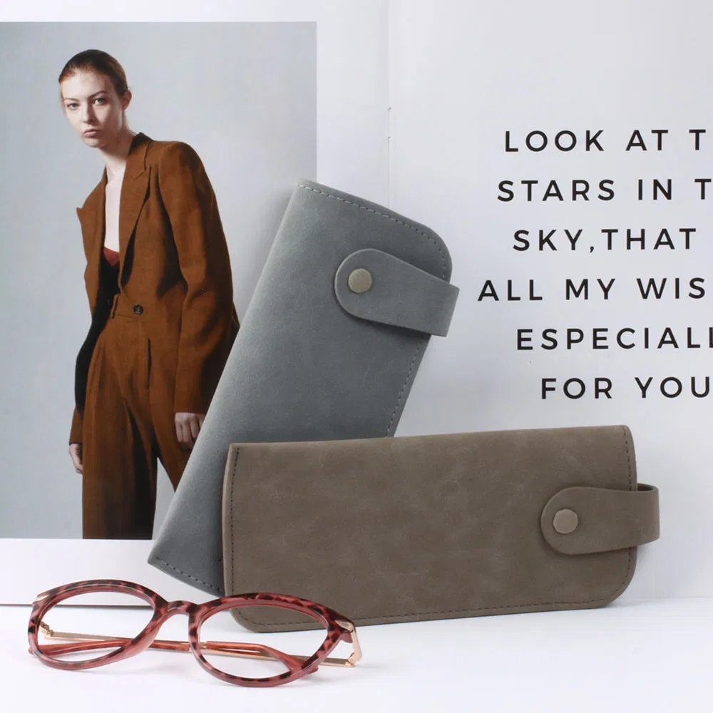 Soft Eyeglass Pouch Multi Colors Portable Squeeze Top Leather Glasses Pouch