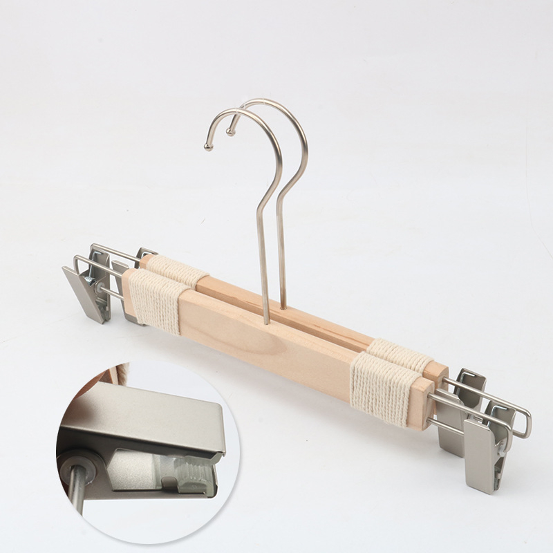 Natural Wooden Hangers Sets with Non-Slip Straps & Clips - Bulk for Boutiques