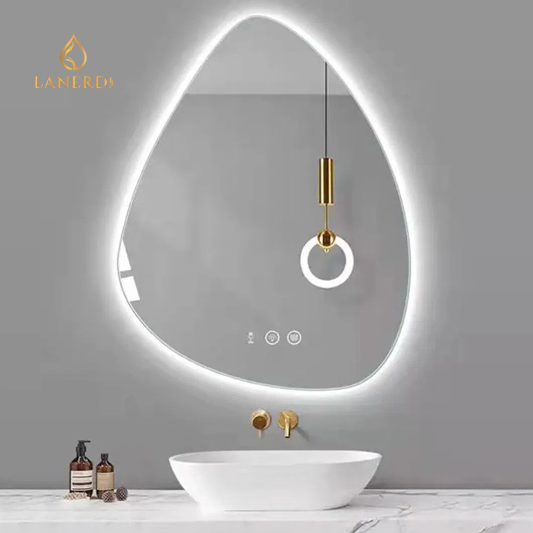 Amazon Hot Sale Hotel Small Frameless Illuminated Backlit Fogless Shower Mirror Bathroom Wall Mirrors