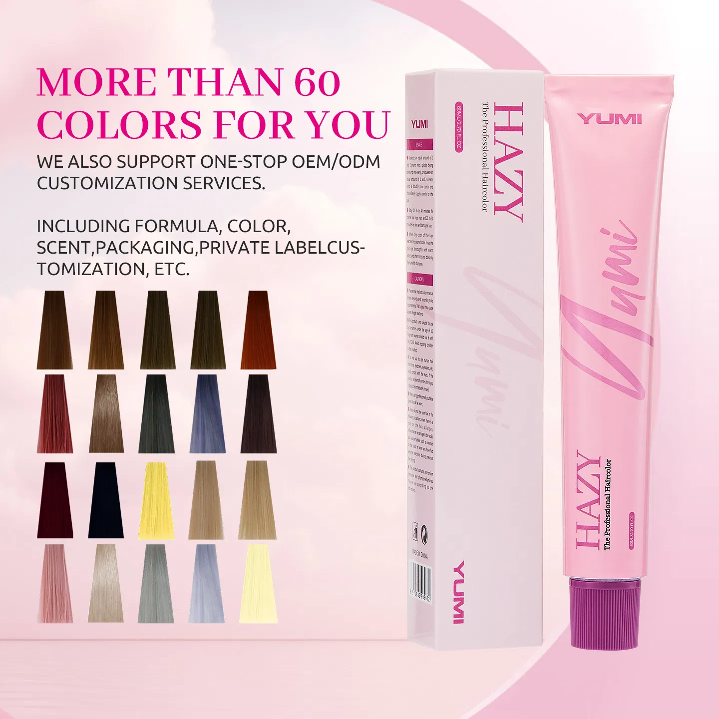 80ml Yumi Hazy Long Lasting Low Ammonia Hair Color Cream