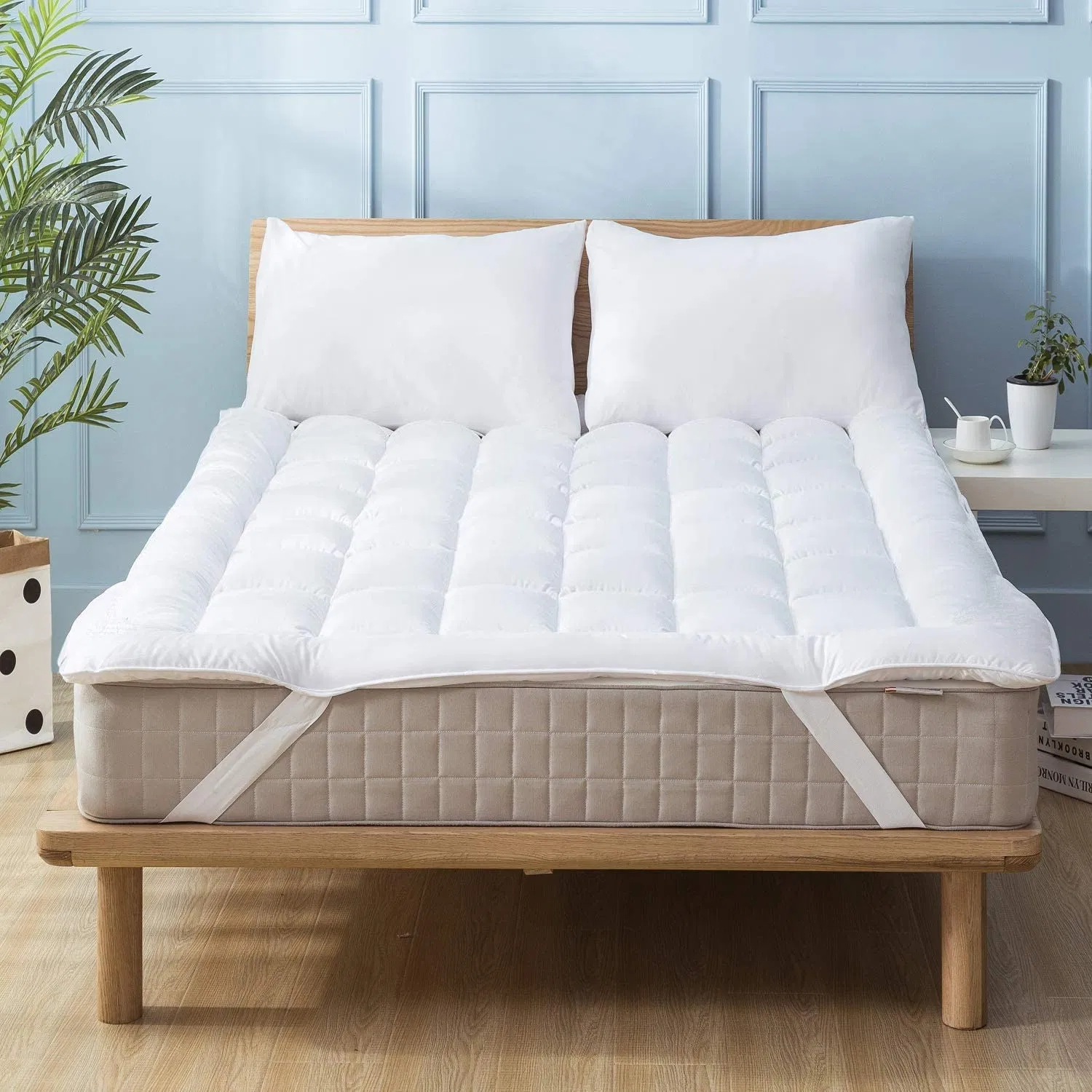 Quilted White Microfiber and Hypoallergenic Waterproof Mattress Cover