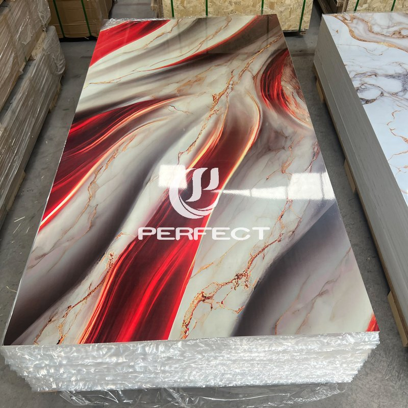 Waterproof, Fire-Resistant, Eco-Friendly, Easy-to-Clean, Scratch-Resistant and Long-Lasting PVC Marble Sheet for Bathroom Walls and Wet Interior Spaces