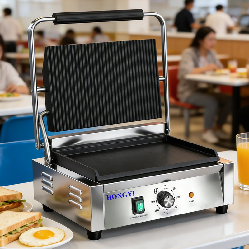 Stainless Steel Steak Plate Furnace Panini Grill for Western Food Restaurant