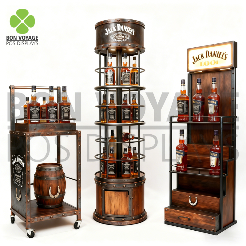 Supermarket POS Metal Wire Beverage Soft Drink Display Stand with Bottles Holder