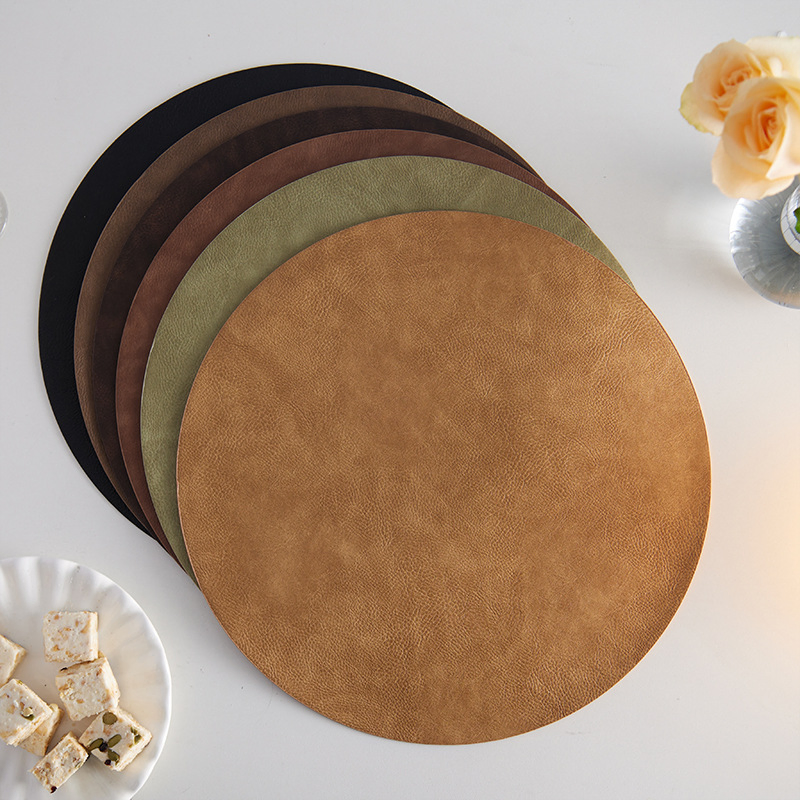 New Design PU Leather Elegant Placemat Pad Dining Table Mat Decor Mat Heat Insulation Placemats