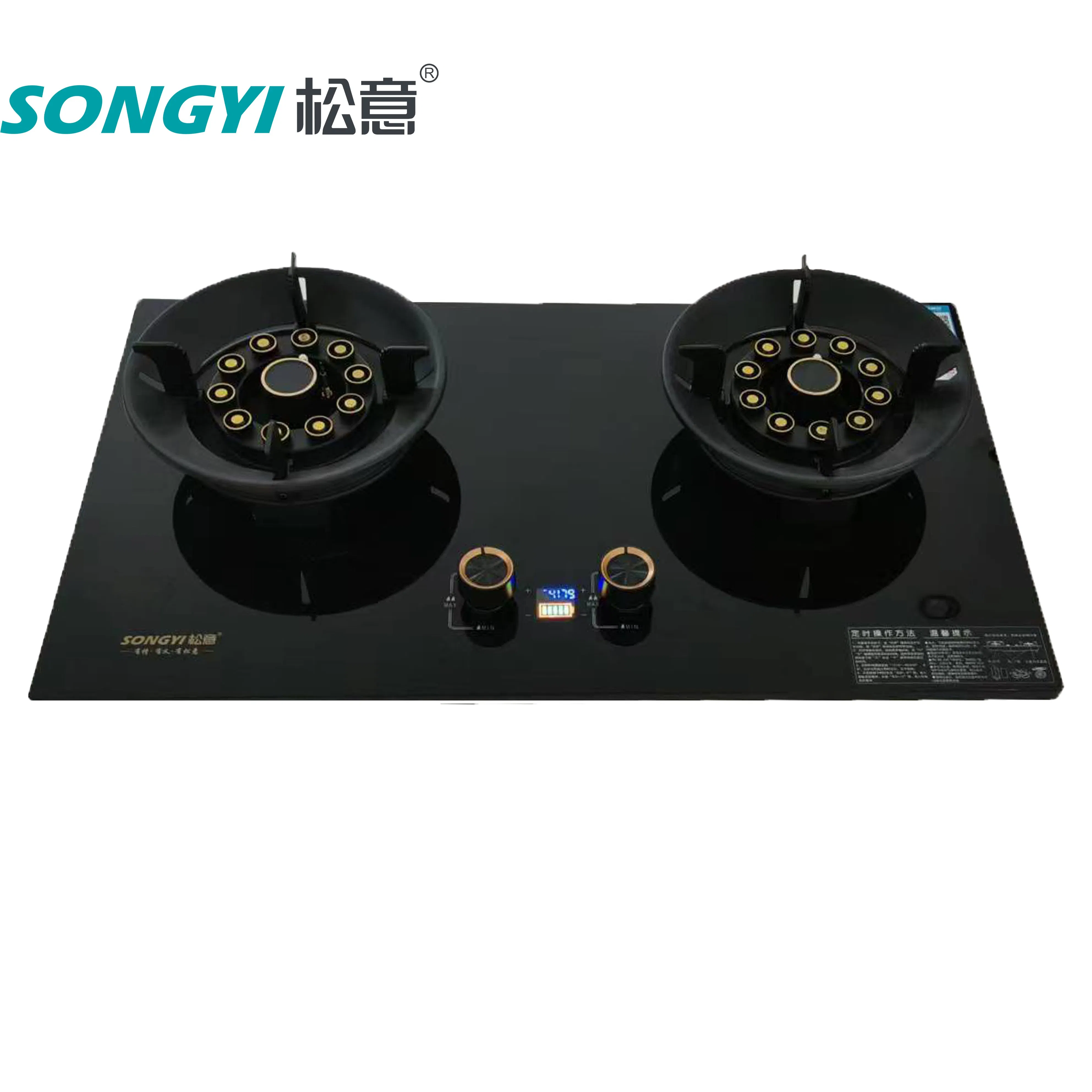 Kitchen Appliance Built-in Gas Cooker LPG Smart Timer Gas Stove Stainless Steels Burner for Home with Pulse Ignition