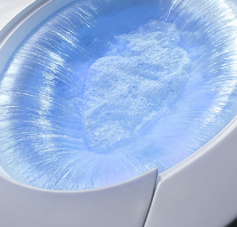 Угловая ванна с гидромассажем и душем