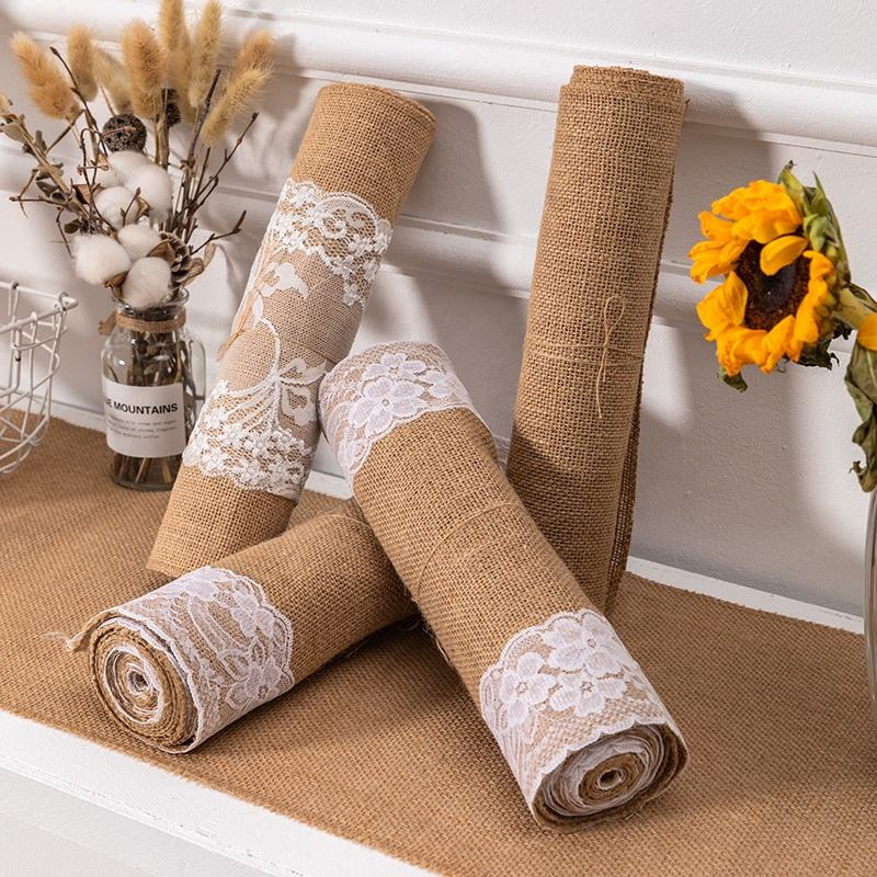 Holiday Party Table Runner Decoration Elegant Burlap Design for Festive Tables