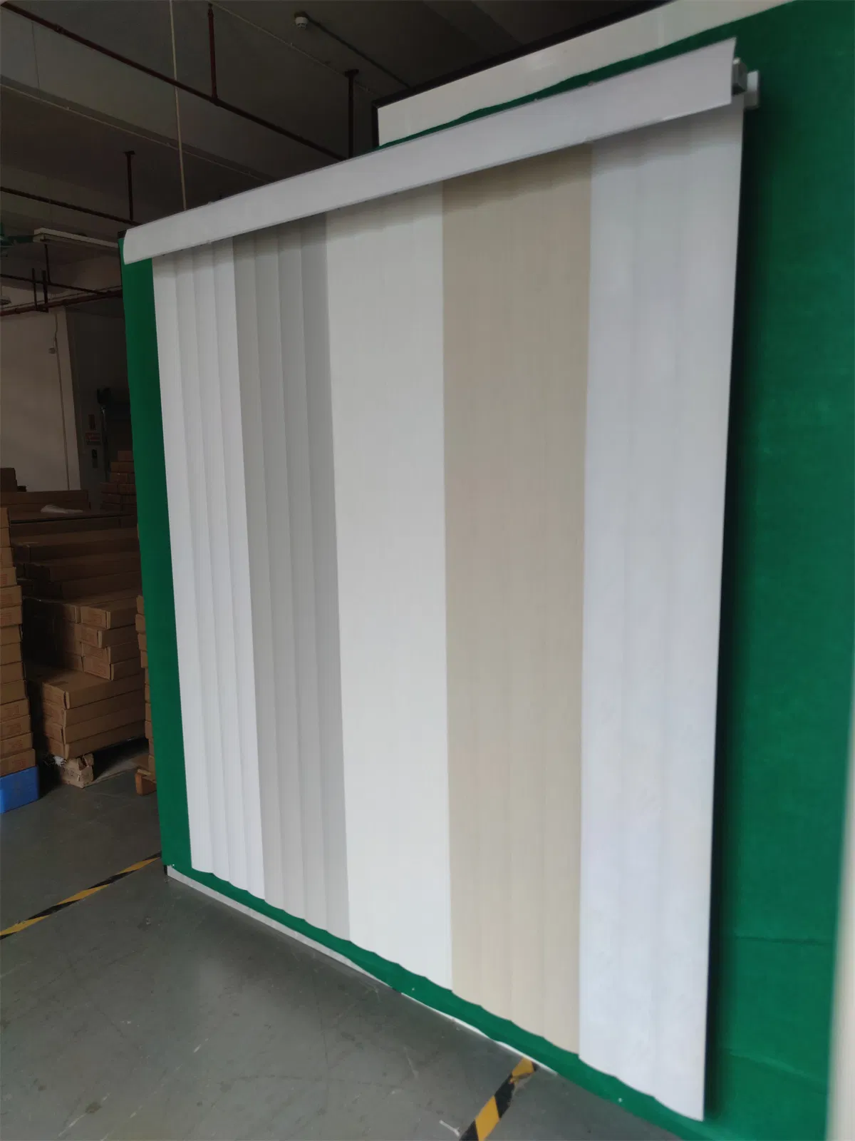 White Cordless Custom Size PVC Embossed Slat Vertical Window Blinds