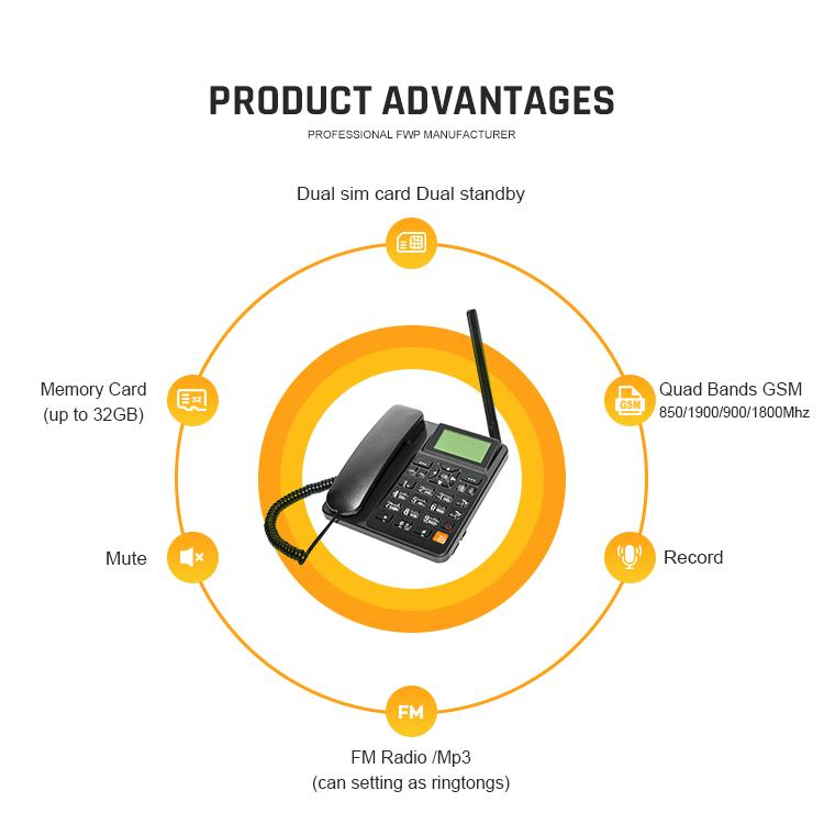3D Big Speaker Telephone Mute Record Landline Suitable for Office and Home