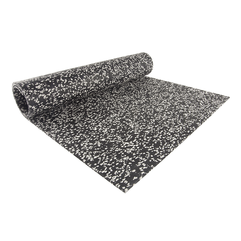 Hot Selling High Satisfaction Noise-Insulating Gym Floor Rubber Roll Black Rubber Roll with 50% Colorful Dots