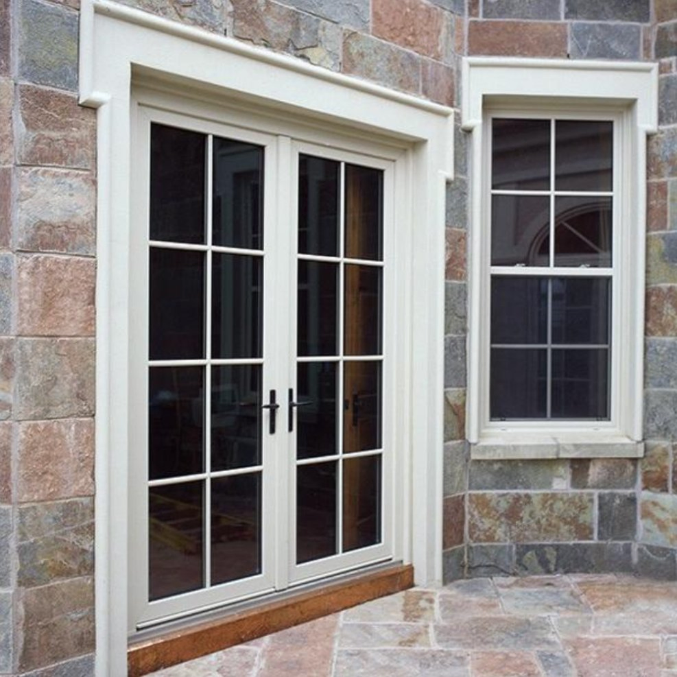 Двустворчатая распашная дверь из UPVC для коммерческих зданий
