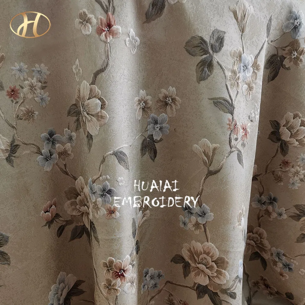 China 120 Inch Round Beautiful Multicolor Plant Design Jacquard Table Cover Cloth for Wedding