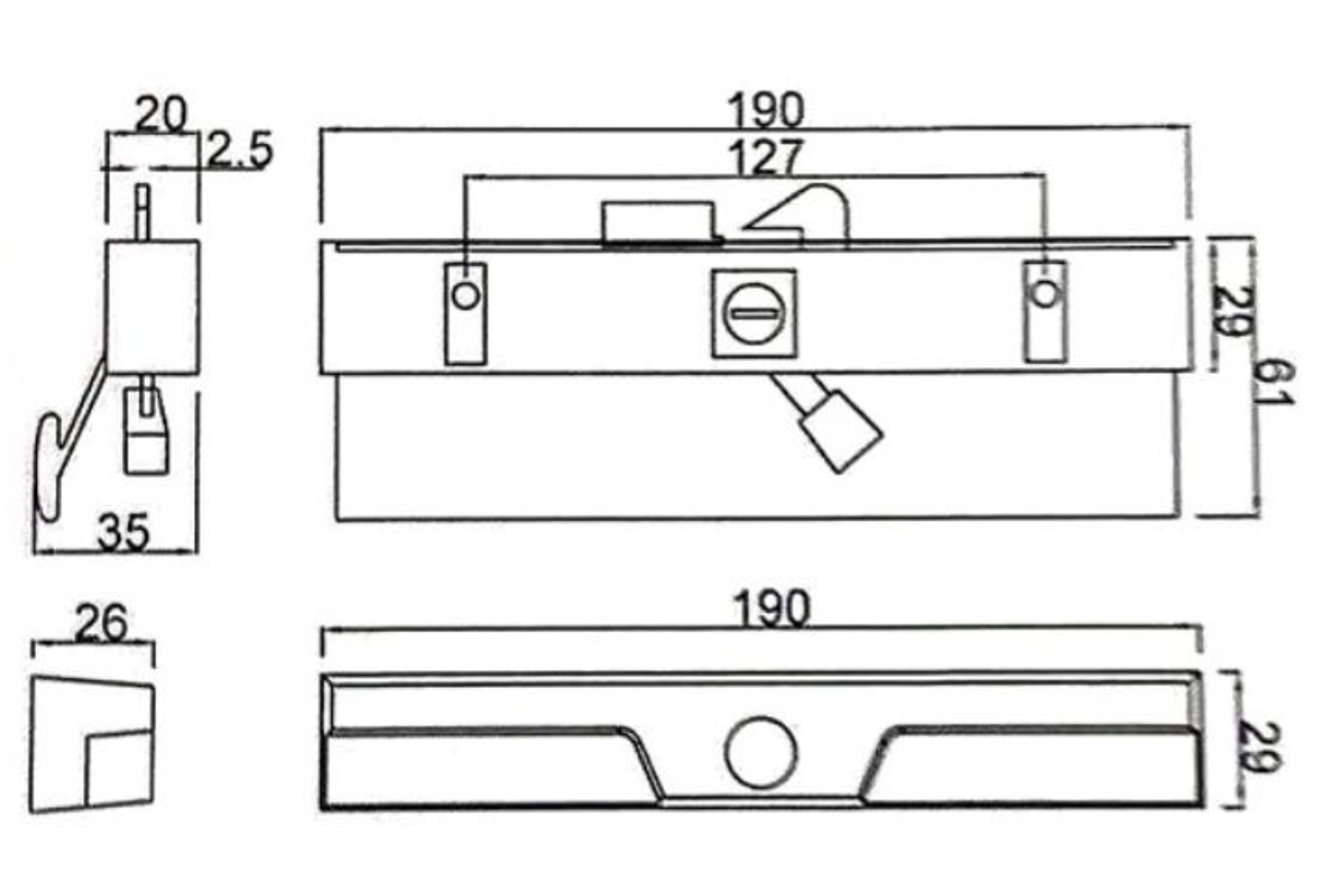 Aluminum Frame Window Hardware Sliding Door Lock
