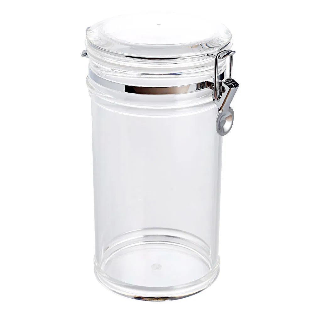 Metal Clip Plastic Food Storage Jars: Acrylic Sealed for Household Freshness