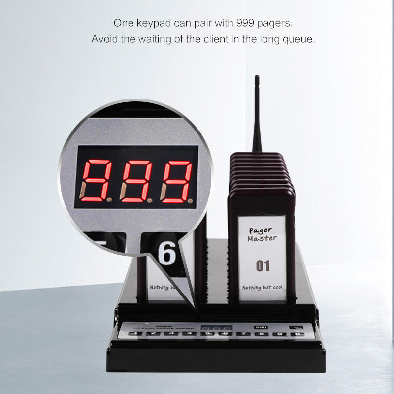 Free Logo Printing Restaurant Queue Management Wireless Guest Paging System
