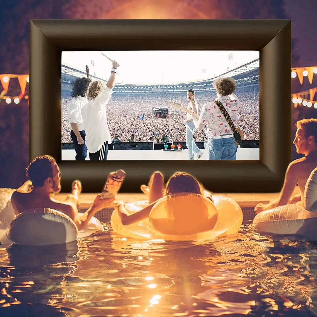 wholesale 20/30ft Huge Inflatable Movie Screen Blow Up Projector Screen Outdoor for TV & Movies Seamless Portable with blower