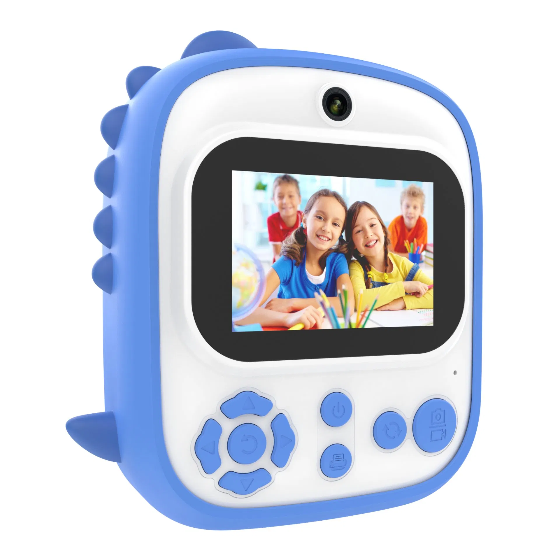 2.4 Inches Gt-Kc-P3-Blue Dinosaur Pattern Max. 32 GB Instant Print Kids Camera