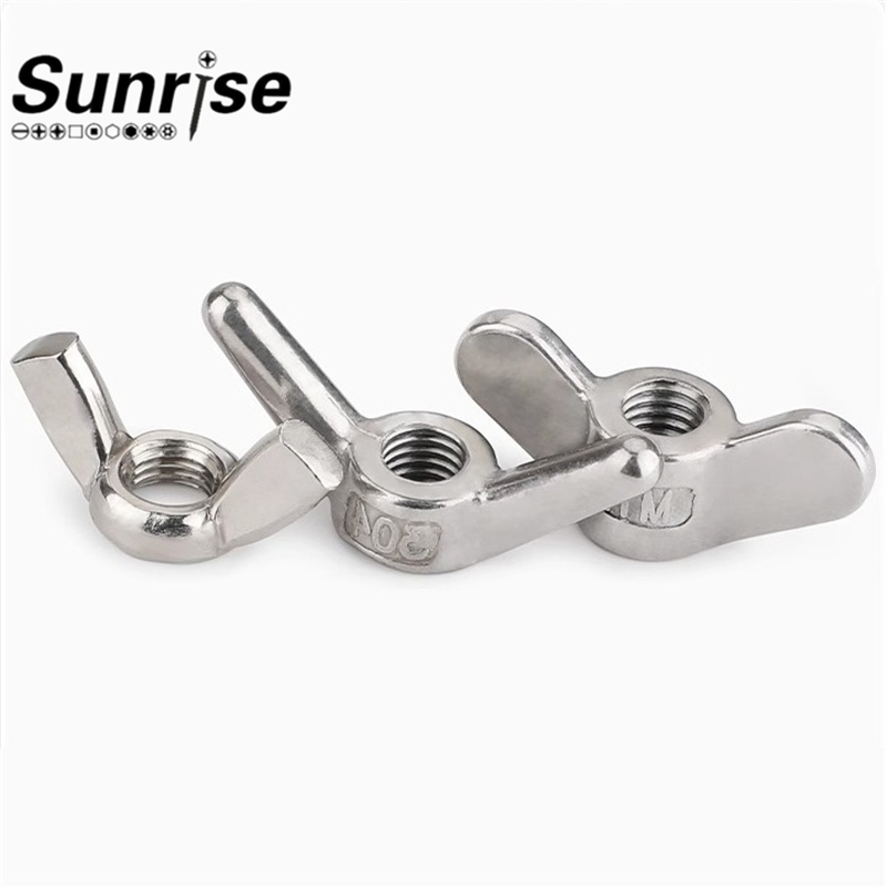 SS304/201/316 Wing Nuts, Wing/Horn/Ingot Hand-Tightening Nuts