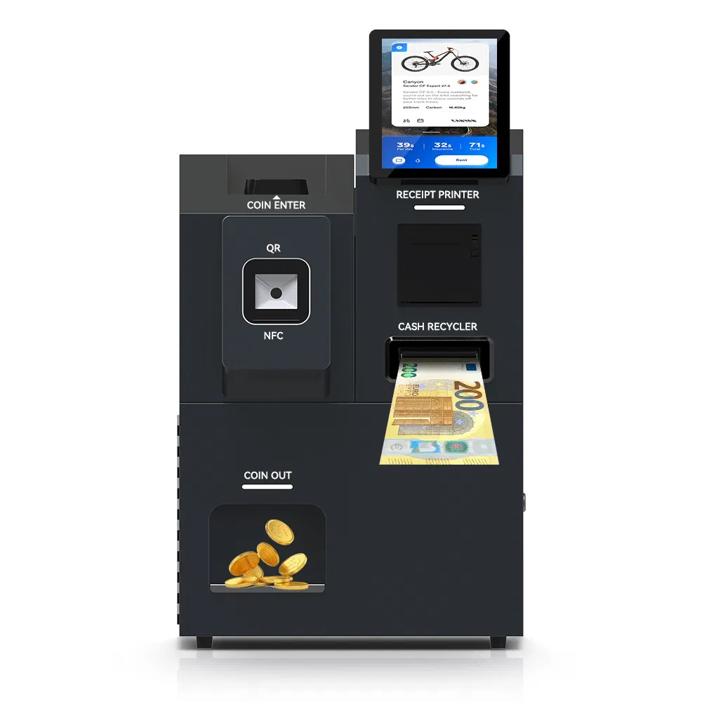 Supermarket Terminal Touch Screen Digital Self-Service Interactive Kiosk 10.1" Currency Machine