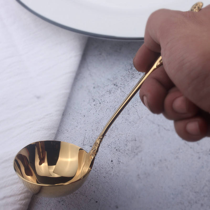 Korean Dinner Serving Spoon Set with Durable Stainless Steel Design