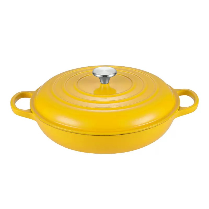 Hot Sale 3.8qt Enamel Cast Iron Braiser with Lid for Oven Use