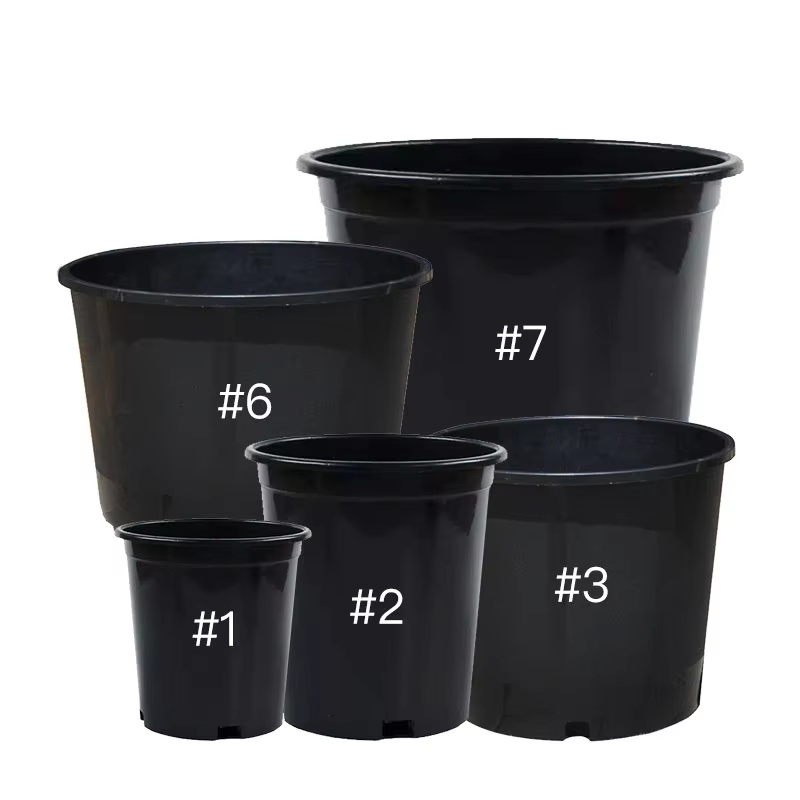 1-25 Gallon Black Plastic Nursery Flower Pots Lightweight Hanging Home Garden Planter